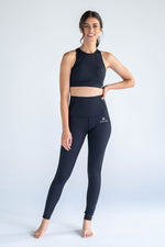 Black Full Length Tights + Sports Bra Two-Piece Set - Anam Activewear